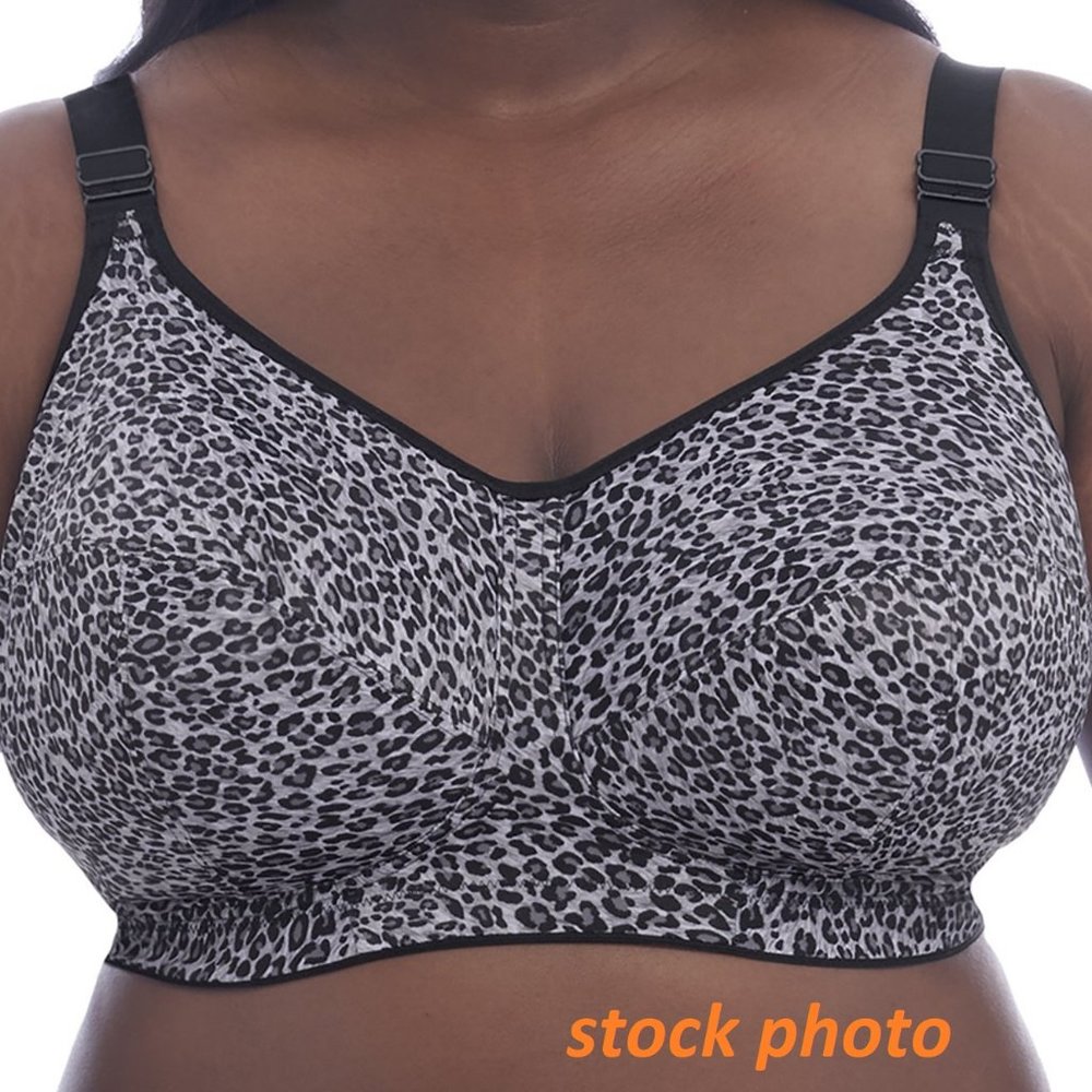 Goddess Celeste wireless bra, grey leopard print, NWT, 40M